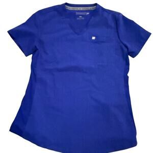 EUC Fabletics dark blue women’s scrub top sz XS medical nurse